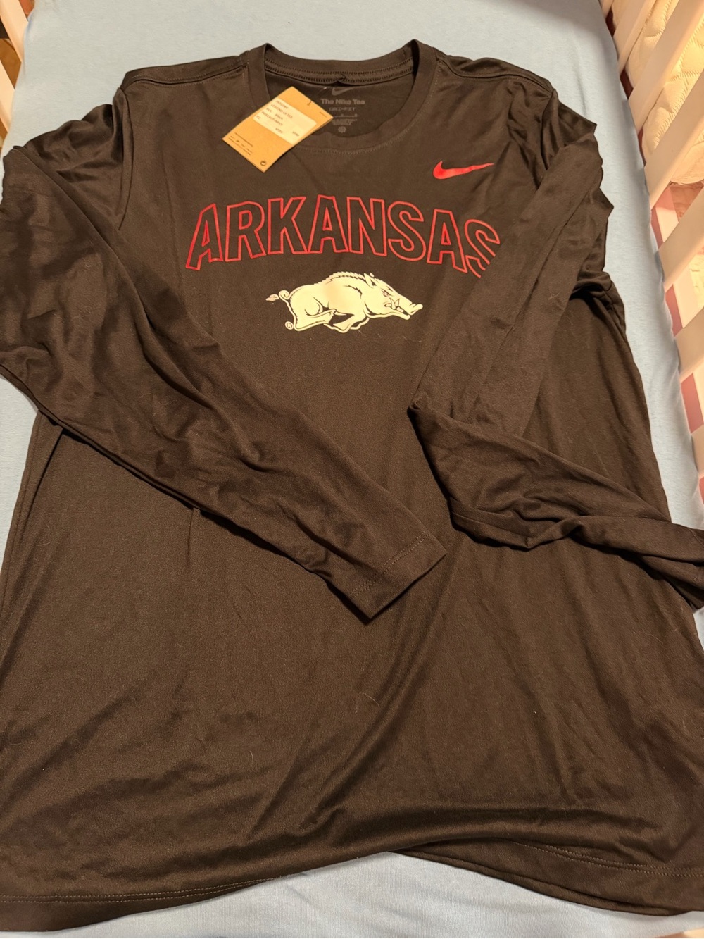 Nike Legend style Tee U of Arkansas Long Sleeve Tee size large NWT